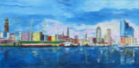 Skyline Hamburg (Monika Lehfeldt - Acrylmalerei)