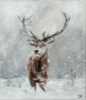 Schneehirsch (Monika Lehfeldt - Acrylmalerei)