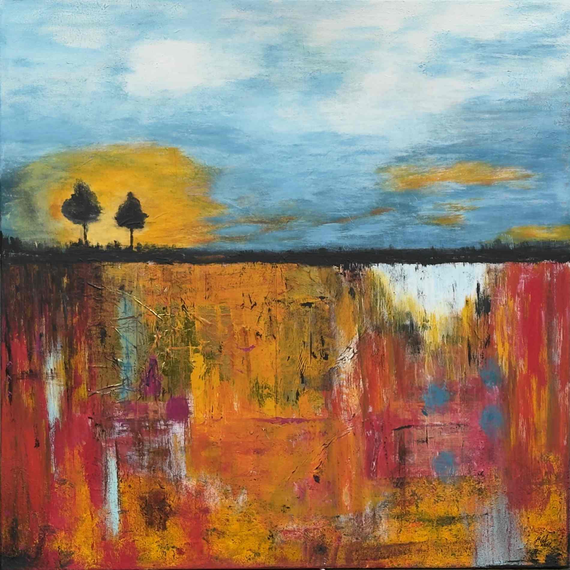 Abstrakte Welt Rot (Monika Lehfeldt - Acrylmalerei)